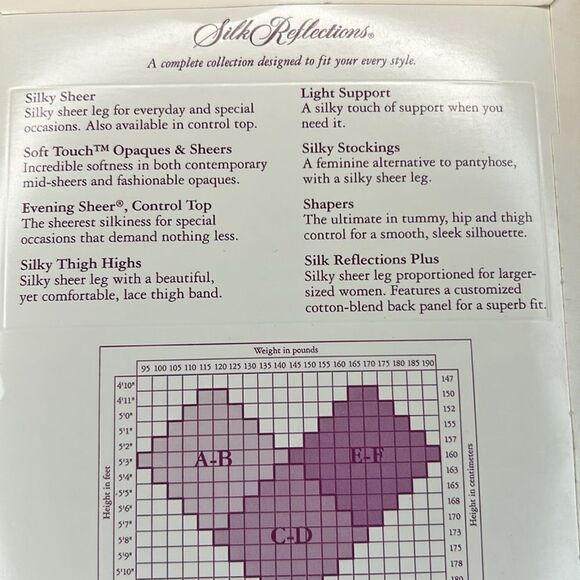 Hanes Silk Reflections Silky Light support,sheer 719,715 size CD 2Pc Pearl - Picture 5 of 7